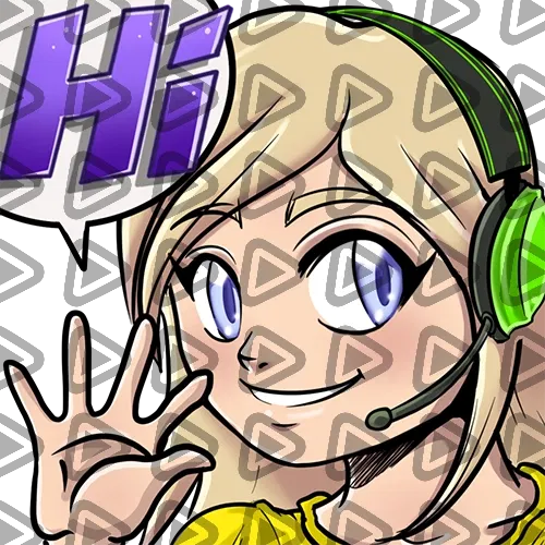 Streamer Female Blonde - HI (Yellow) - Emote