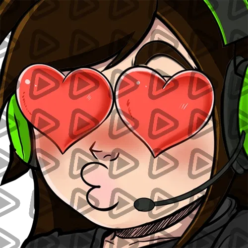 Streamer Female Brunette - LOVE (Black) - Emote