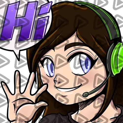 Streamer Female Brunette - HI (Black) - Emote