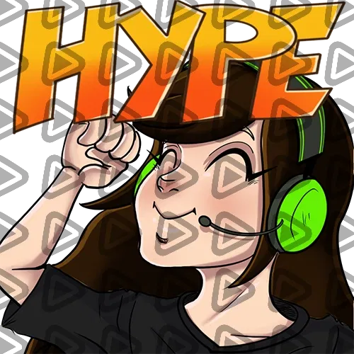 Streamer Female Brunette - HYPE (Black) - Emote