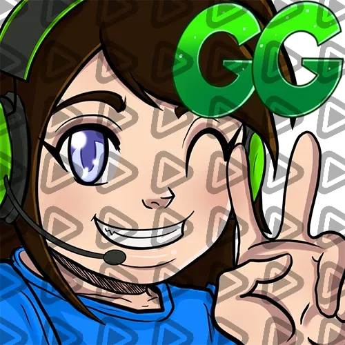 Streamer Female Brunette - GG (Blue) - Emote