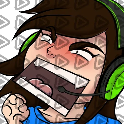 Streamer Female Brunette - RAGE (Blue) - Emote