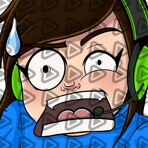 Streamer Female Brunette - WTF (Blue) - Emote