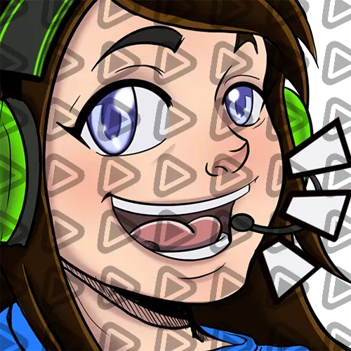Streamer Female Brunette - LOL (Blue) - Emote