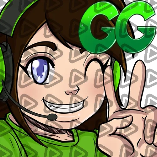 Streamer Female Brunette - GG (Green) - Emote