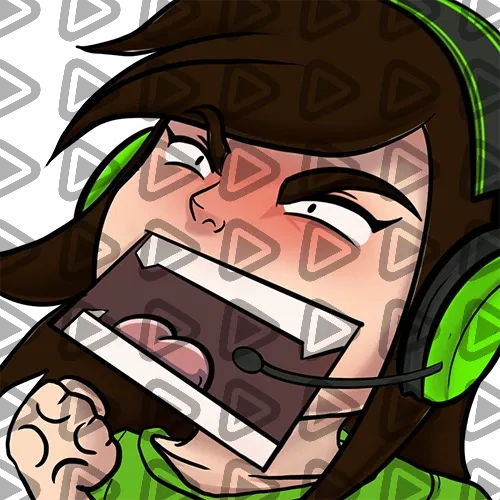 Streamer Female Brunette - RAGE (Green) - Emote
