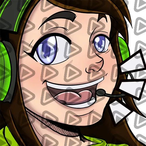 Streamer Female Brunette - LOL (Green) - Emote