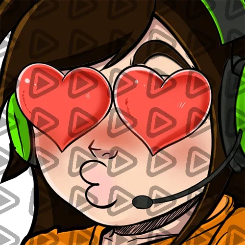 Streamer Female Brunette - LOVE (Orange) - Emote