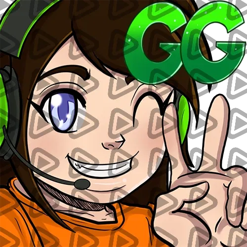 Streamer Female Brunette - GG (Orange) - Emote