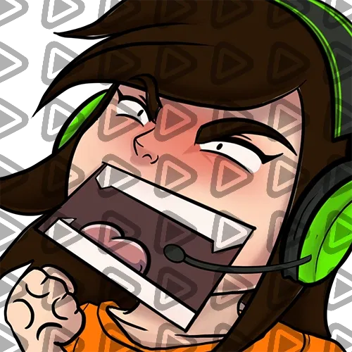 Streamer Female Brunette - RAGE (Orange) - Emote