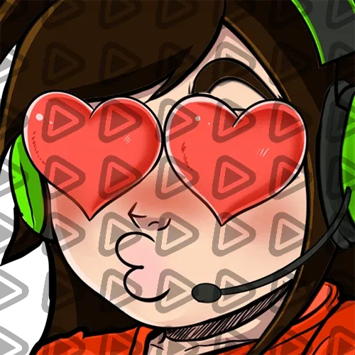 Streamer Female Brunette - LOVE (Red) - Emote