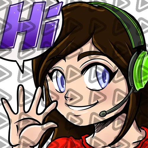 Streamer Female Brunette - HI (Red) - Emote