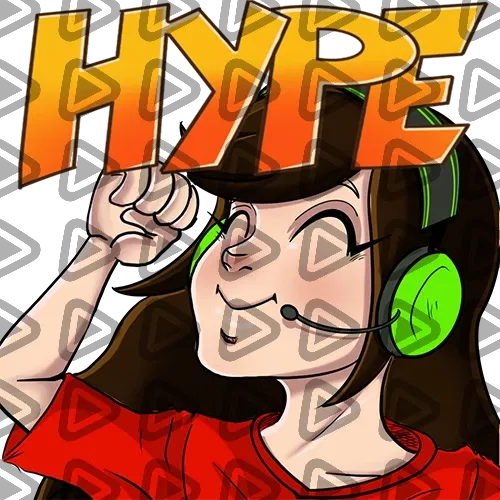 Streamer Female Brunette - HYPE (Red) - Emote