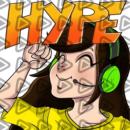 Streamer Female Brunette - HYPE (Yellow) - Emote