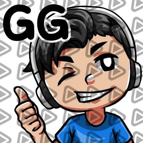 Streamer Male Black Haired - GG (Blue) - Emote