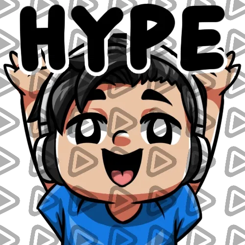 Streamer Male Black Haired - HYPE (Blue) - Emote