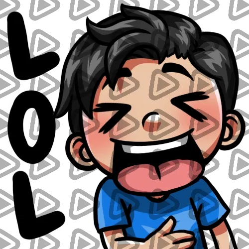 Streamer Male Black Haired - LOL (Blue) - Emote