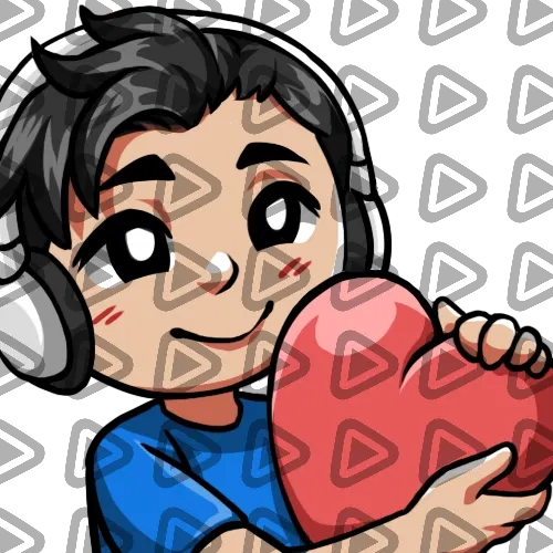 Streamer Male Black Haired - LOVE (Blue) - Emote