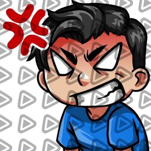 Streamer Male Black Haired - RAGE (Blue) - Emote