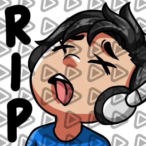 Streamer Male Black Haired - RIP (Blue) - Emote