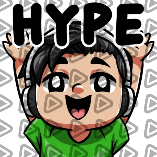 Streamer Male Black Haired - HYPE (Green) - Emote