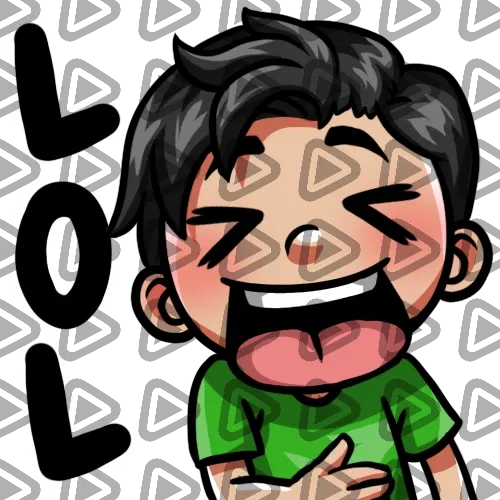 Streamer Male Black Haired - LOL (Green) - Emote
