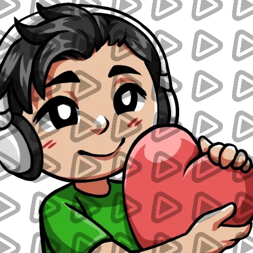 Streamer Male Black Haired - LOVE (Green) - Emote