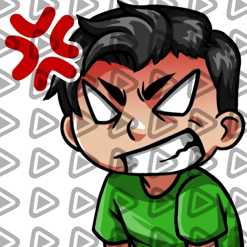 Streamer Male Black Haired - RAGE (Green) - Emote