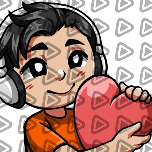 Streamer Male Black Haired - LOVE (Orange) - Emote