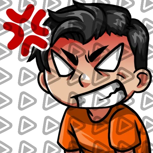Streamer Male Black Haired - RAGE (Orange) - Emote