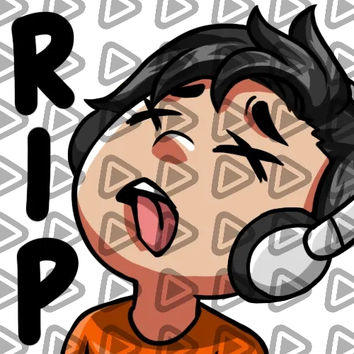 Streamer Male Black Haired - RIP (Orange) - Emote