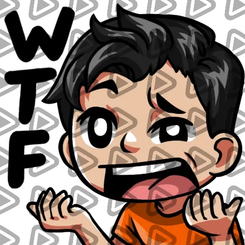 Streamer Male Black Haired - WTF (Orange) - Emote