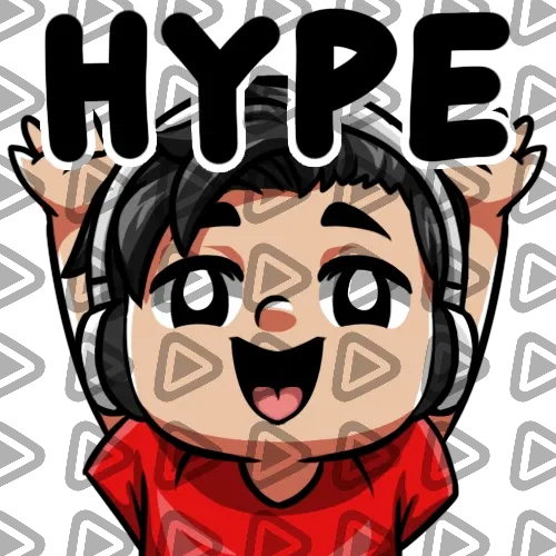 Streamer Male Black Haired - HYPE (Red) - Emote