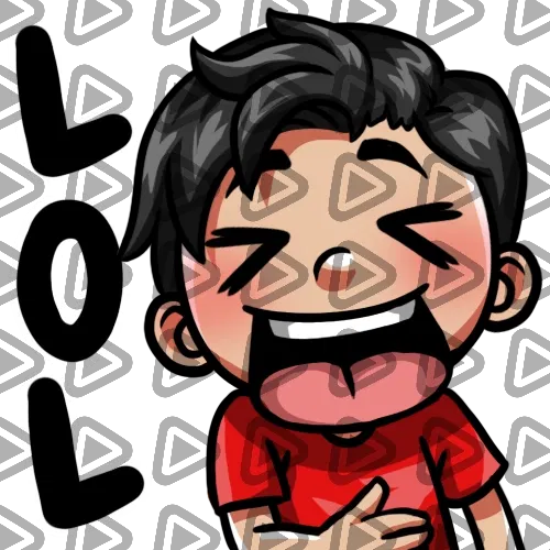 Streamer Male Black Haired - LOL (Red) - Emote