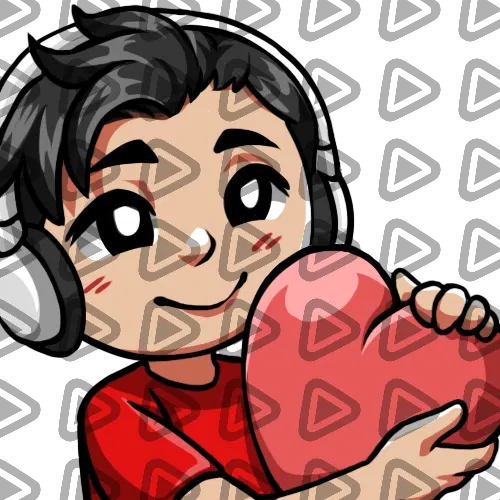 Streamer Male Black Haired - LOVE (Red) - Emote