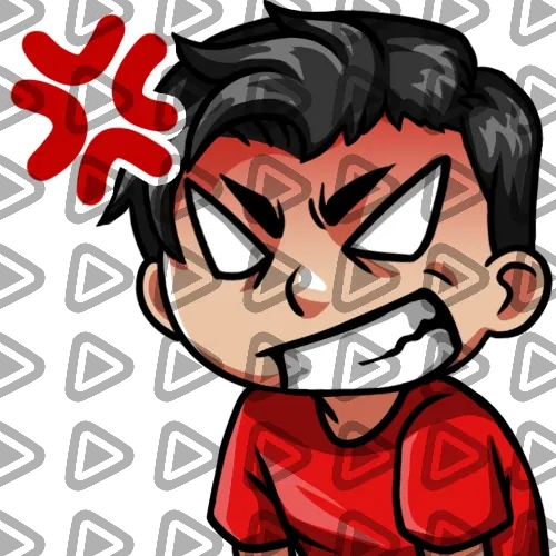 Streamer Male Black Haired - RAGE (Red) - Emote
