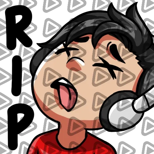 Streamer Male Black Haired - RIP (Red) - Emote