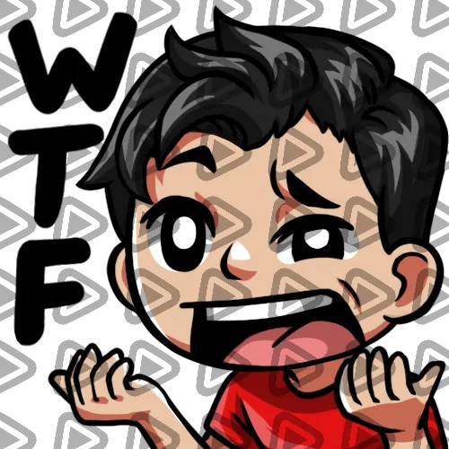 Streamer Male Black Haired - WTF (Red) - Emote