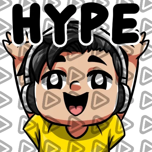 Streamer Male Black Haired - HYPE (Yellow) - Emote