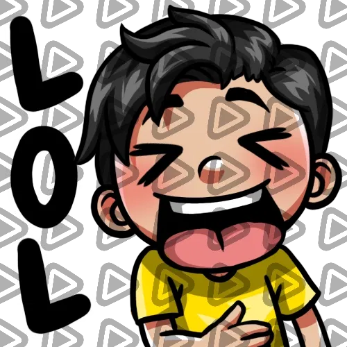 Streamer Male Black Haired - LOL (Yellow) - Emote