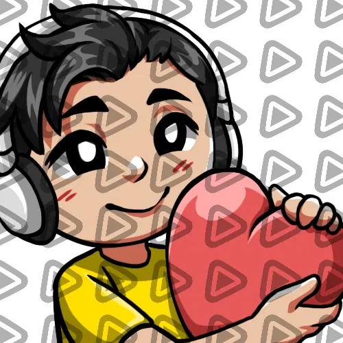 Streamer Male Black Haired - LOVE (Yellow) - Emote