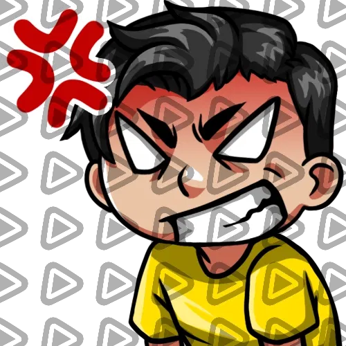 Streamer Male Black Haired - RAGE (Yellow) - Emote
