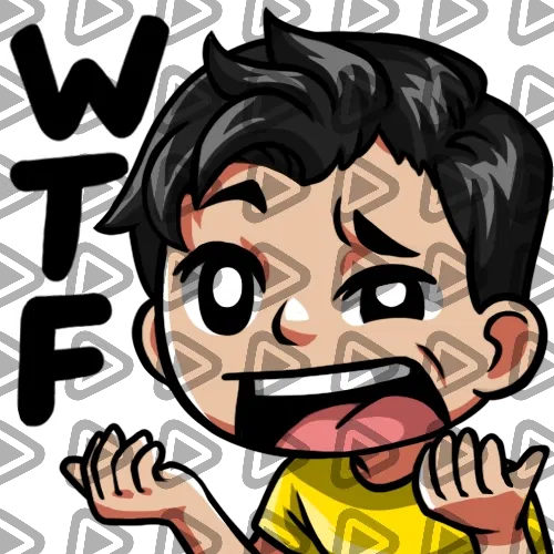 Streamer Male Black Haired - WTF (Yellow) - Emote