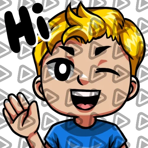 Streamer Male Blonde - HI (Blue) - Emote