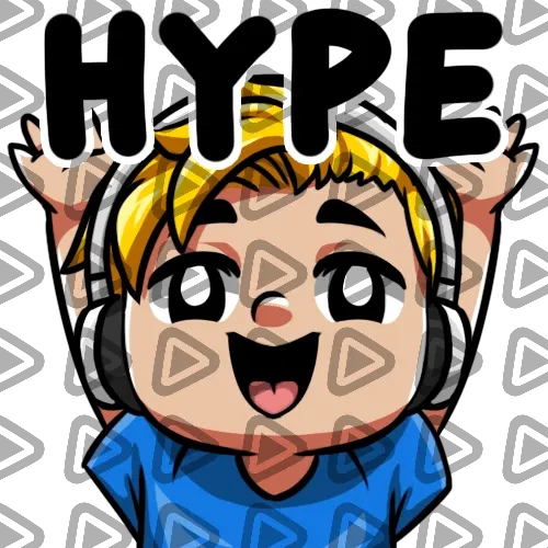 Streamer Male Blonde - HYPE (Blue) - Emote