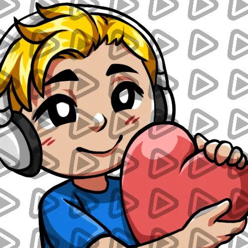 Streamer Male Blonde - LOVE (Blue) - Emote