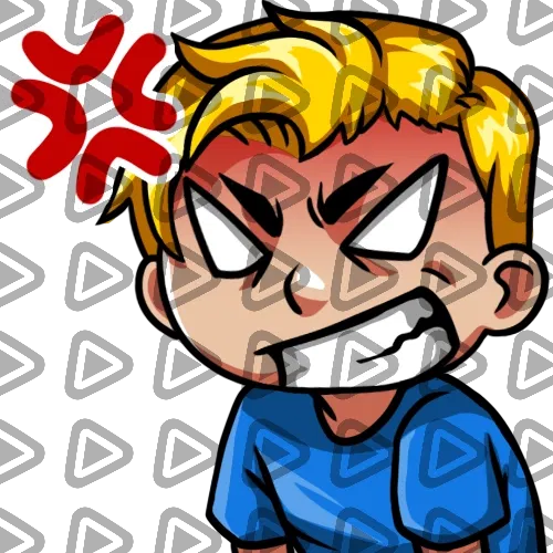 Streamer Male Blonde - RAGE (Blue) - Emote