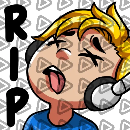 Streamer Male Blonde - RIP (Blue) - Emote