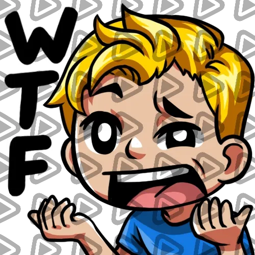 Streamer Male Blonde - WTF (Blue) - Emote