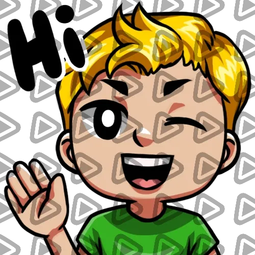 Streamer Male Blonde - HI (Green) - Emote